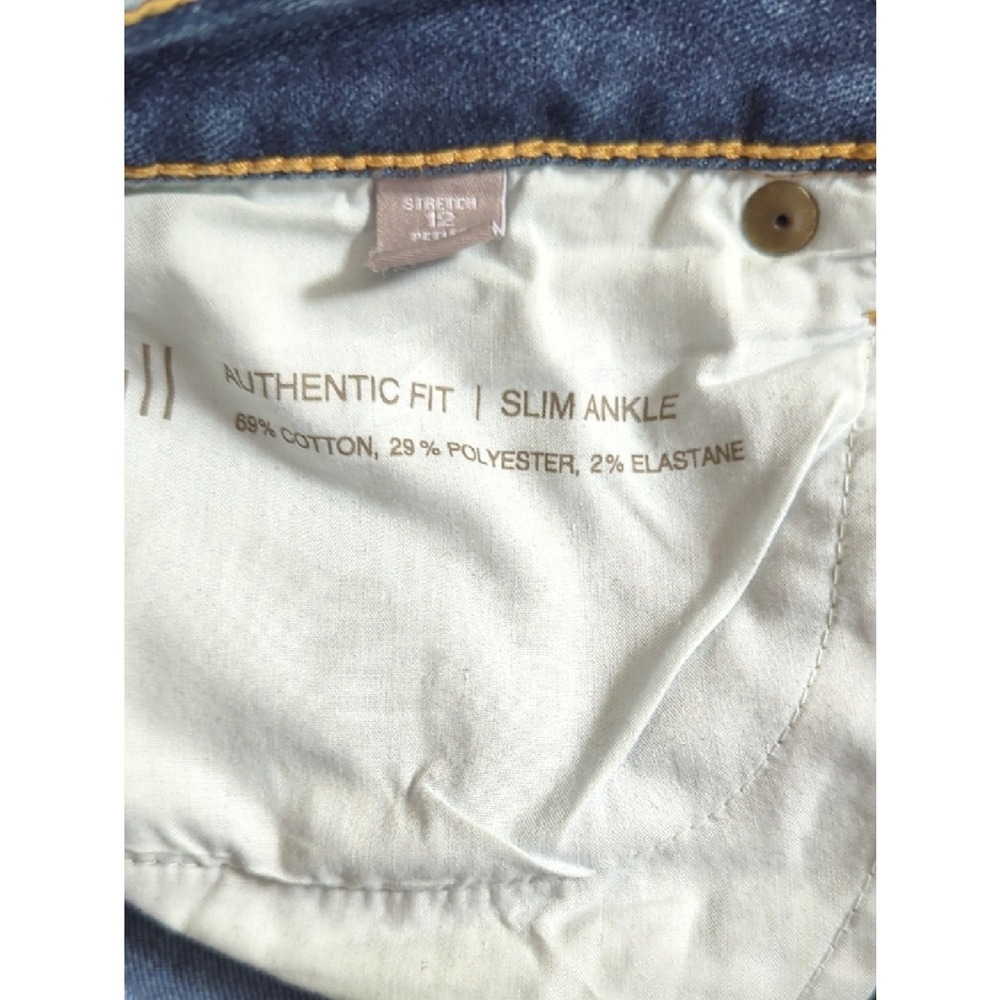 J Jill Authentic Fit Slim Ankle Jeans Women's Size 12 P Cute Rolled Up - Picture 4 of 7